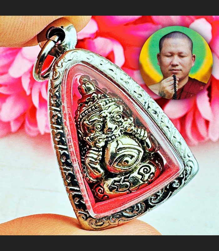 Rahu Gambling Win Wealth Fortune Money Rich Magic Subin Silver Thai Amulet 17642